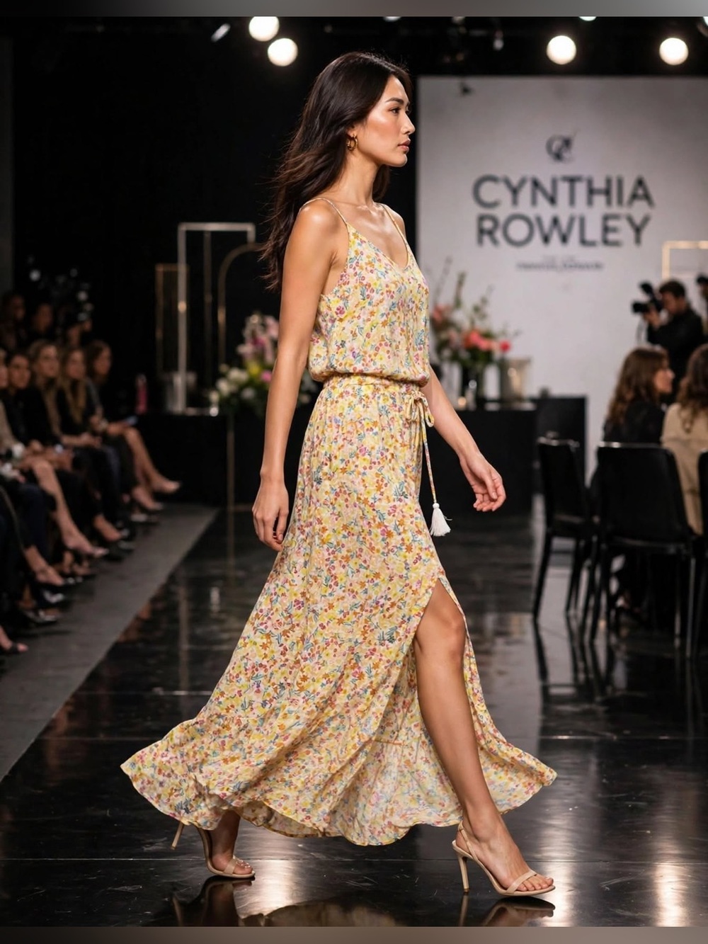 Cynthia Rowley Womens Floral 2-Piece Skirt Set Sz Lg Yellow Orange White
